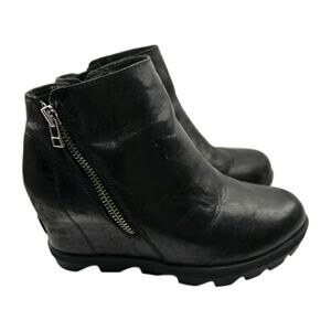 Womens Sorel Joan Of Arctic Wedge II Chelsea Boot Size 7 Black Waterproof Ankle